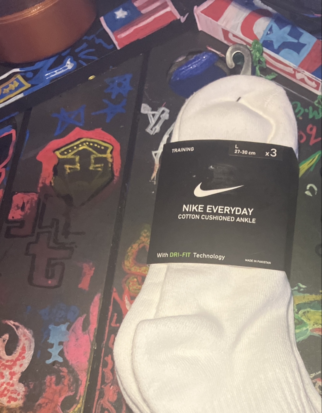 New Nike Everyday Cotton Cushioned Ankle Socks (L)