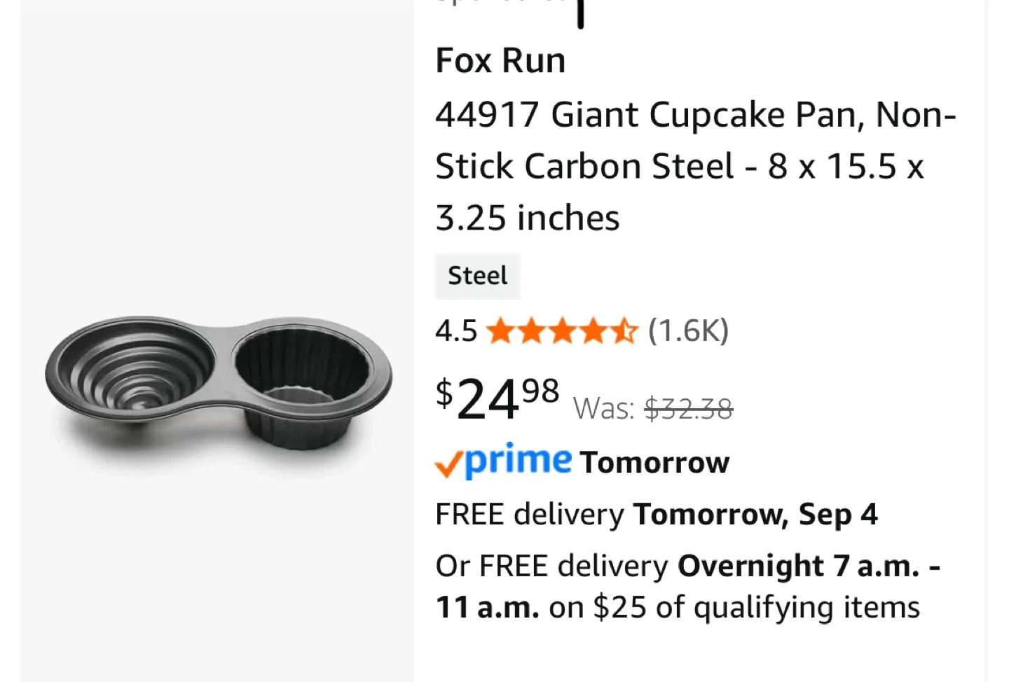 Jumbo cupcake bake pan. Non stick image indicator(6)