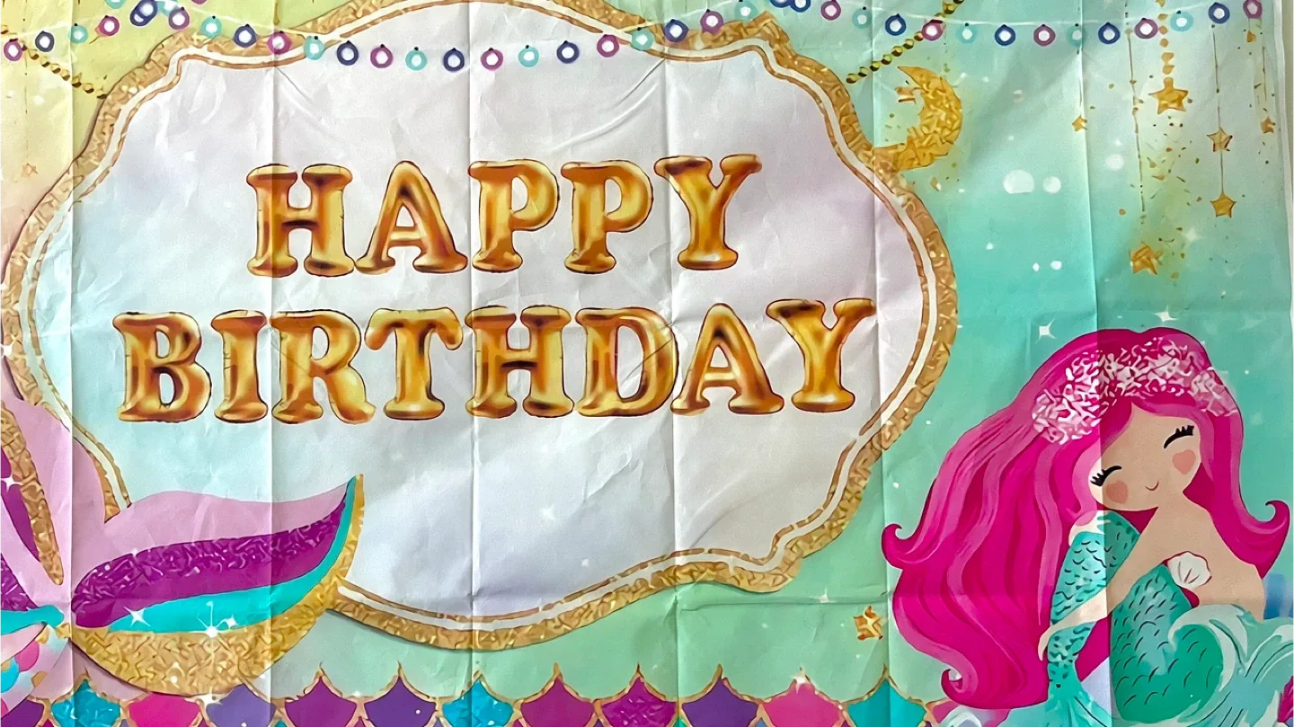 Happy Birthday Mermaid Backdrop 🥕 image indicator(4)