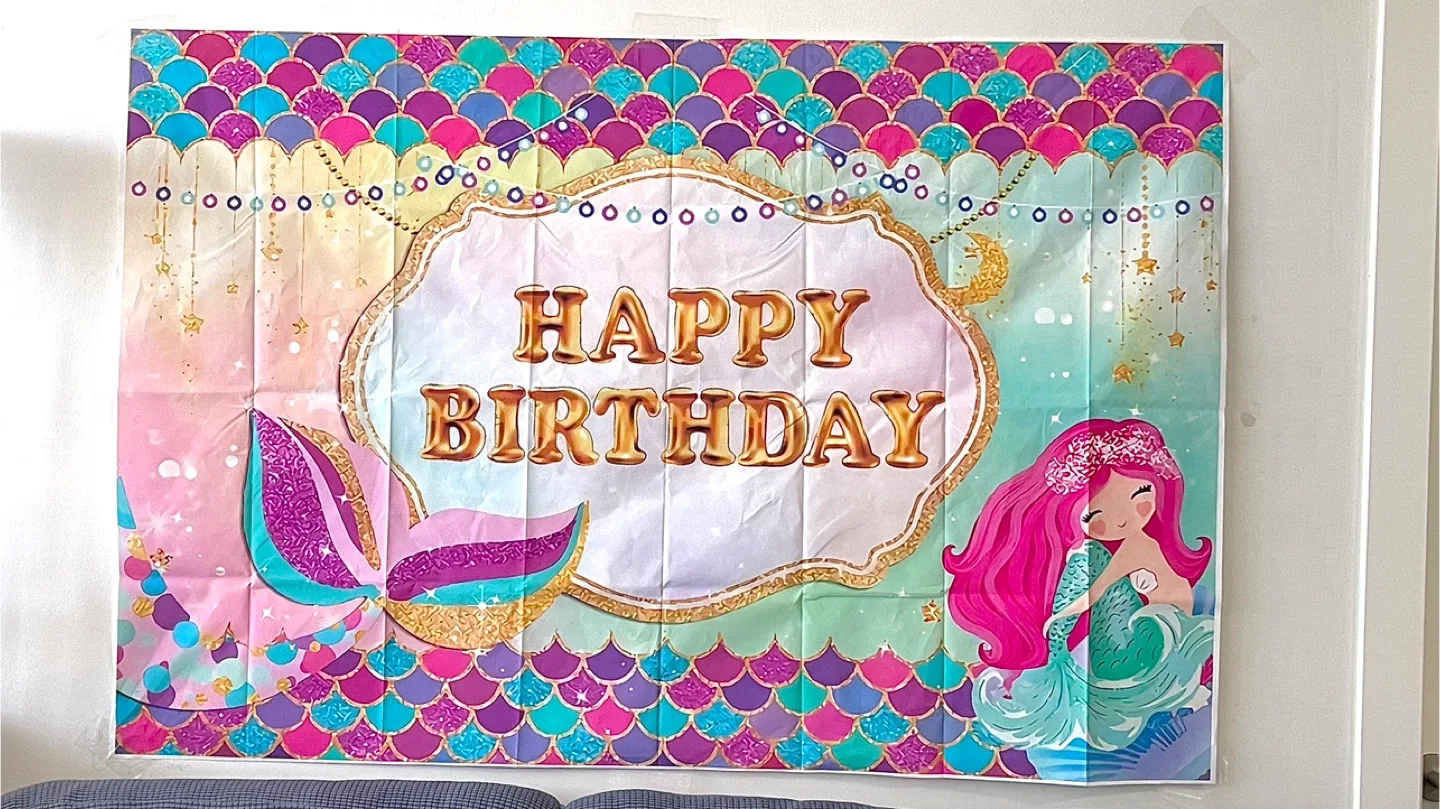 Happy Birthday Mermaid Backdrop 🥕 image indicator(3)