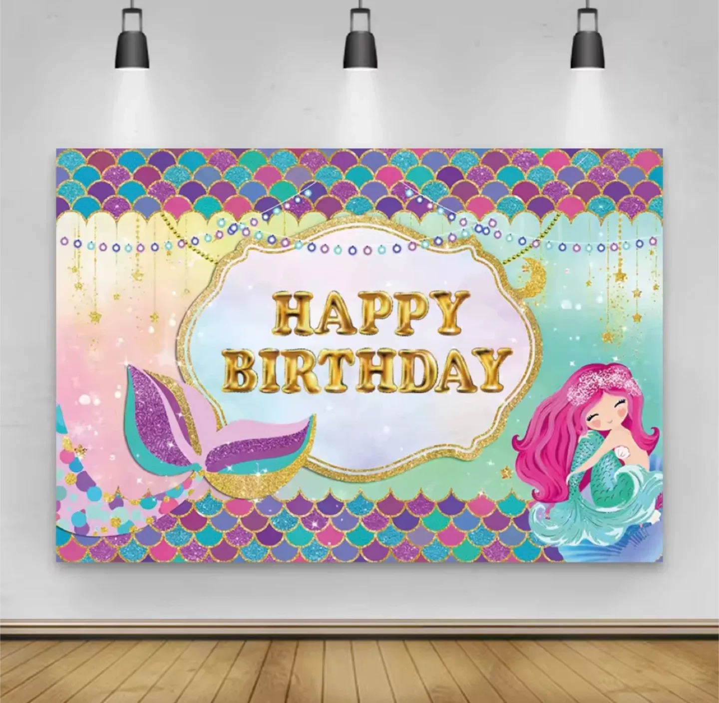 Happy Birthday Mermaid Backdrop 🥕 image indicator(5)