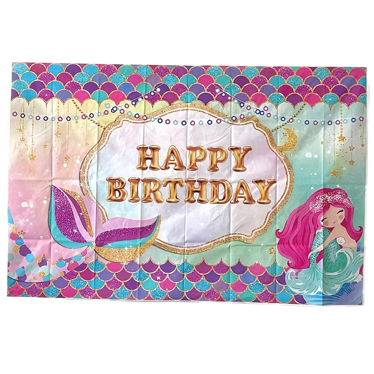Happy Birthday Mermaid Backdrop 🥕 thumbnail