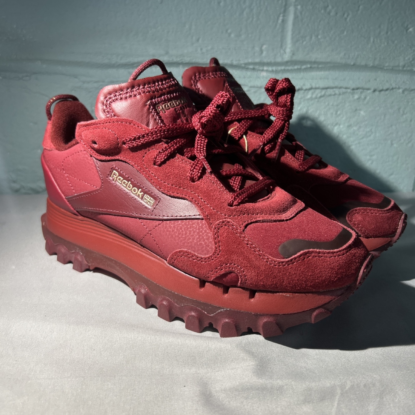 Reebok Burgundy Suede Sneakers