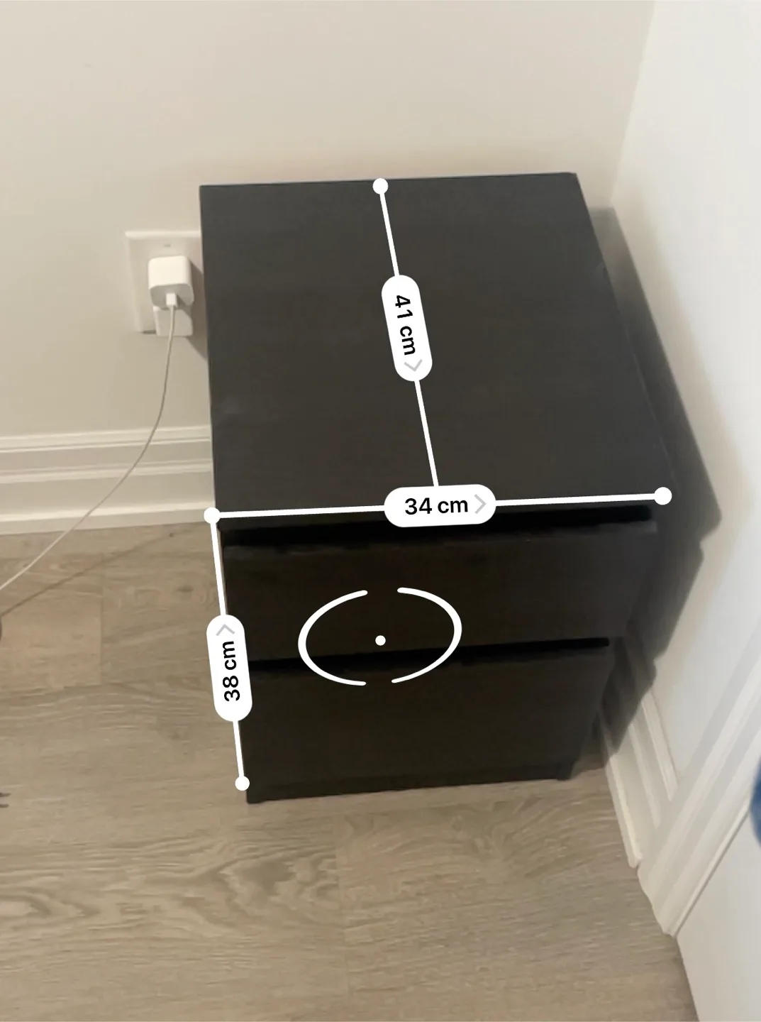 IKEA Malm Black 2-Drawer Nightstand 🥕 image indicator(2)