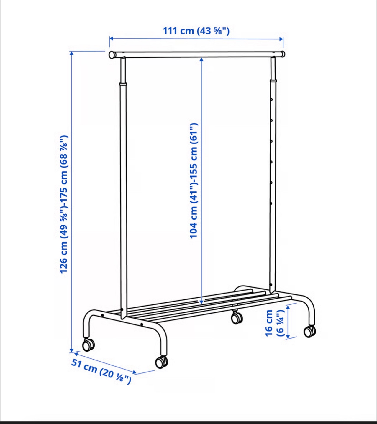 IKEA Rigga Clothes Rack - White - photo 2