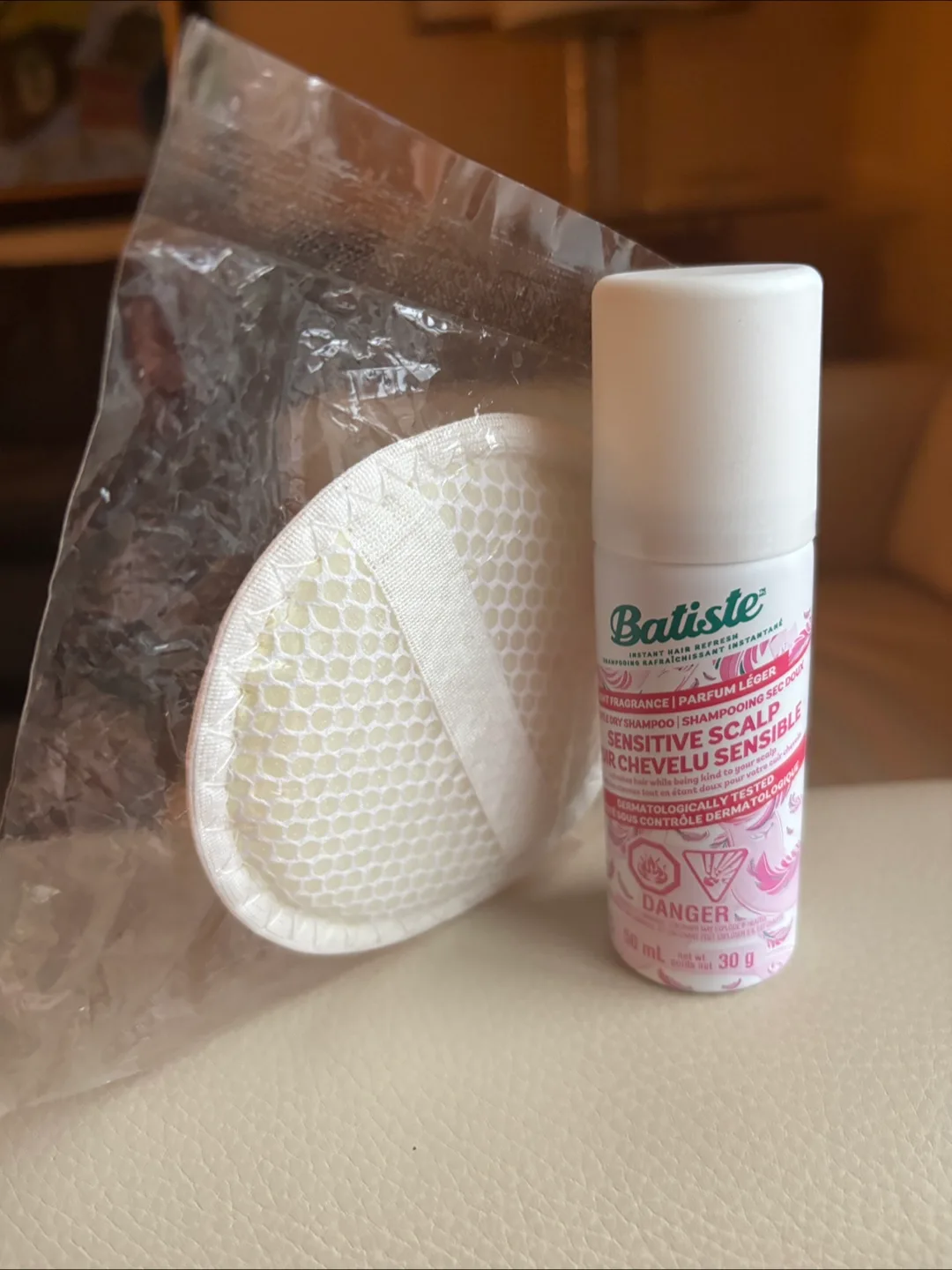 Batiste Sensitive Scalp Dry Shampoo and body scrub pad thumbnail