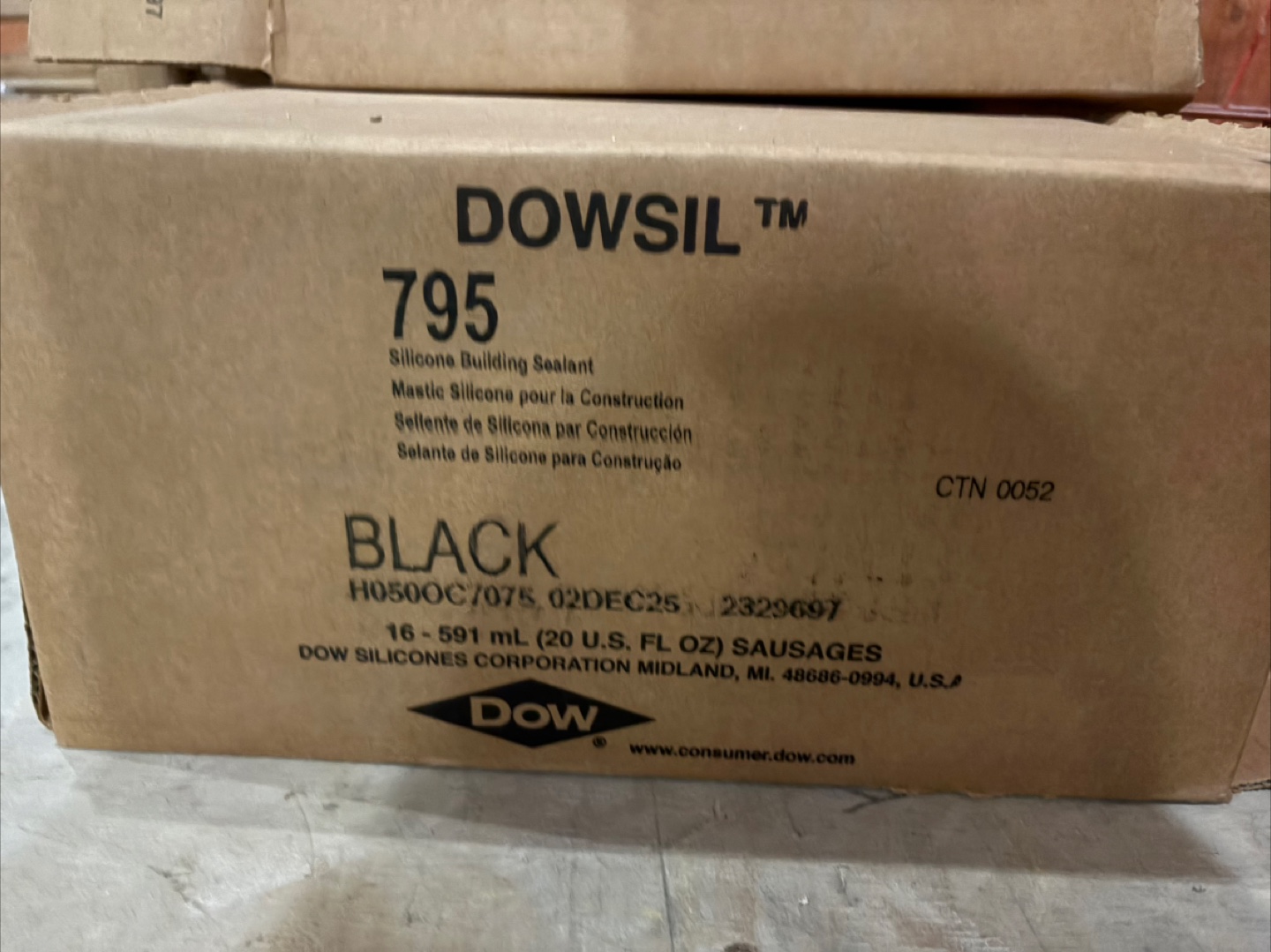 Dowsil 795 Silicone Sealant - Black