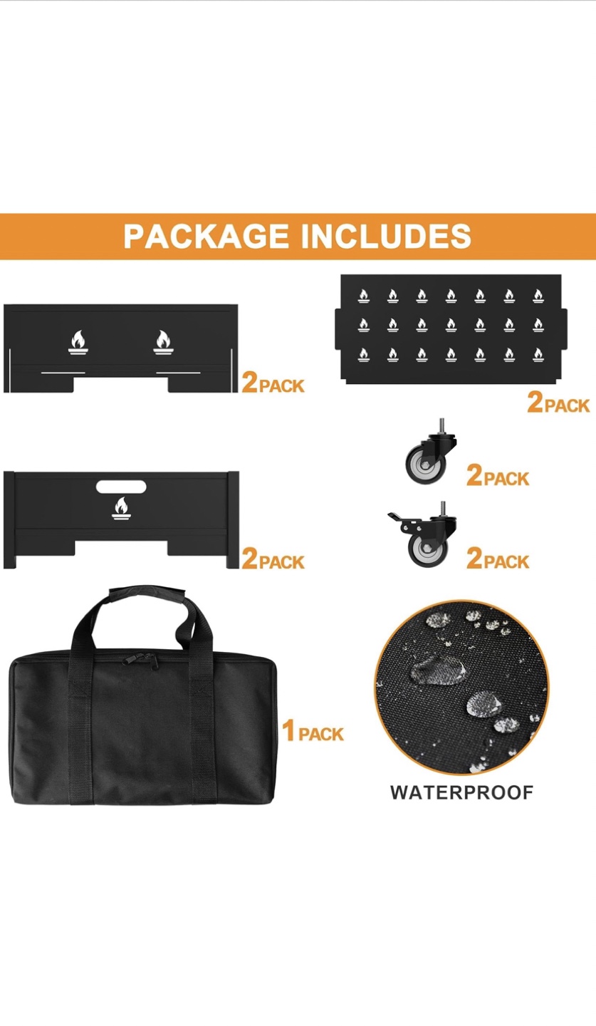 Portable Fire Pit with Wheels & Carry Bag - photo 3