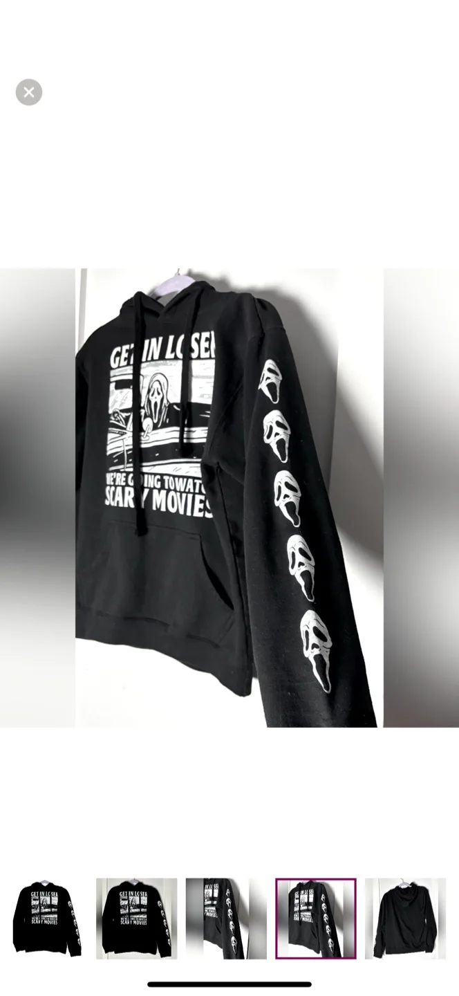 Ghost Face “Get in Loser” Halloween Hoodie image indicator(4)