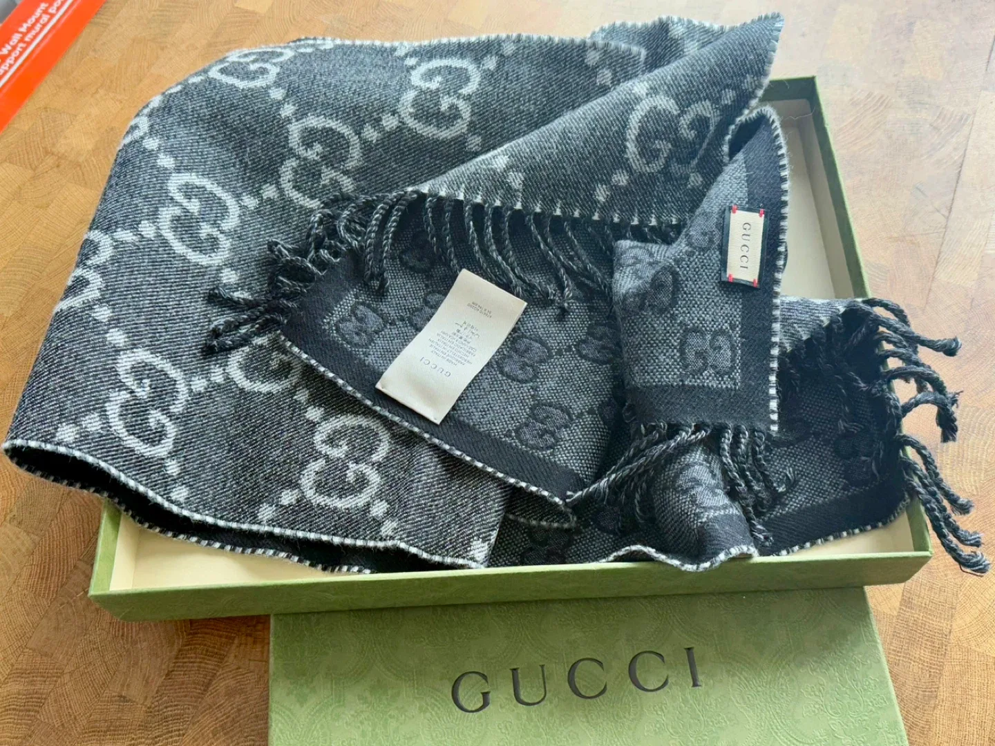 Gucci GG WOOL JACQUARD SCARF Authentic. thumbnail