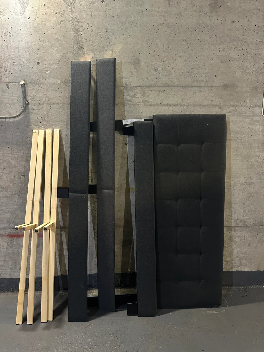 Upholstered Bed Frame - Dark Grey