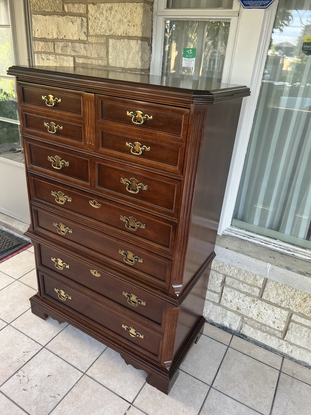 Bassett Tall Wooden Dresser with Gold Handles - photo 5