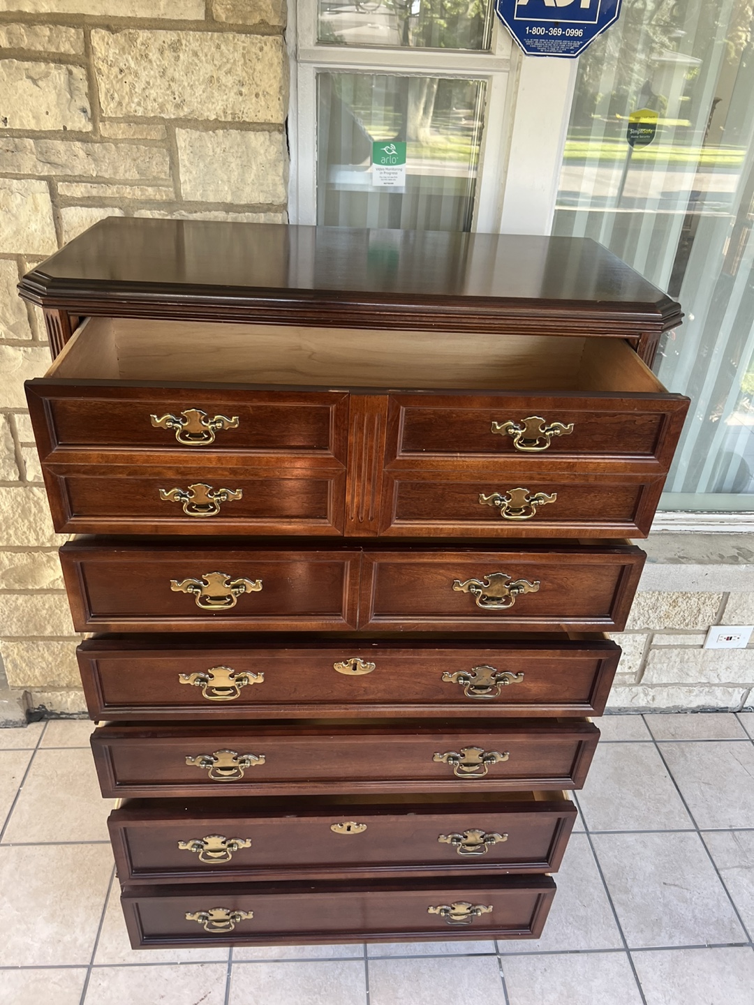 Bassett Tall Wooden Dresser with Gold Handles - photo 4