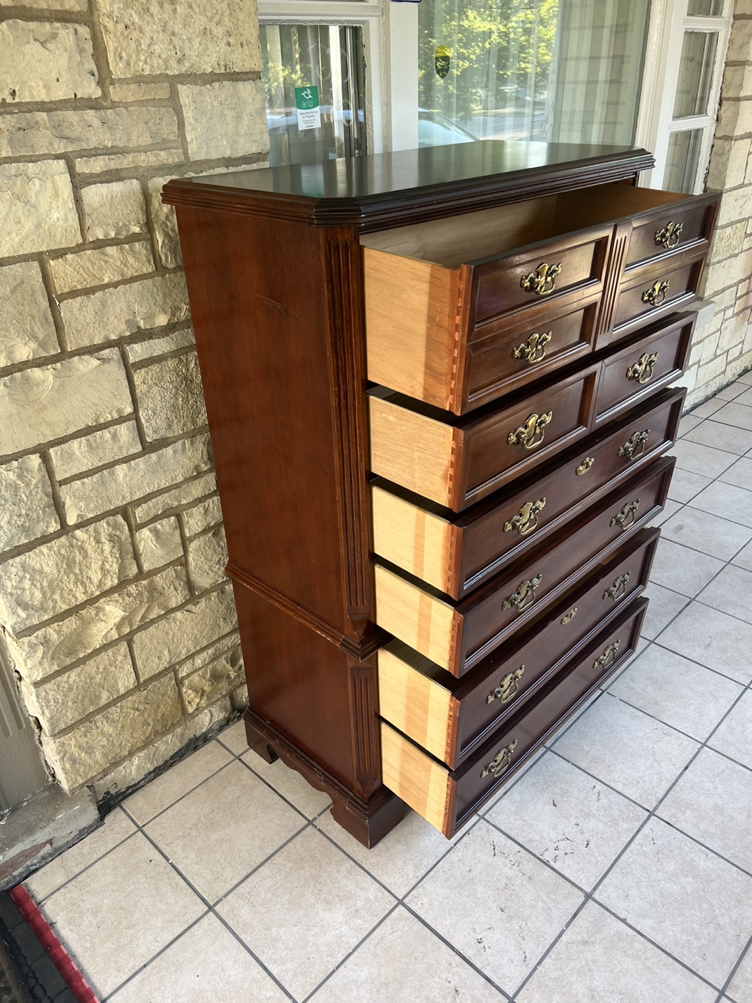 Bassett Tall Wooden Dresser with Gold Handles - photo 3