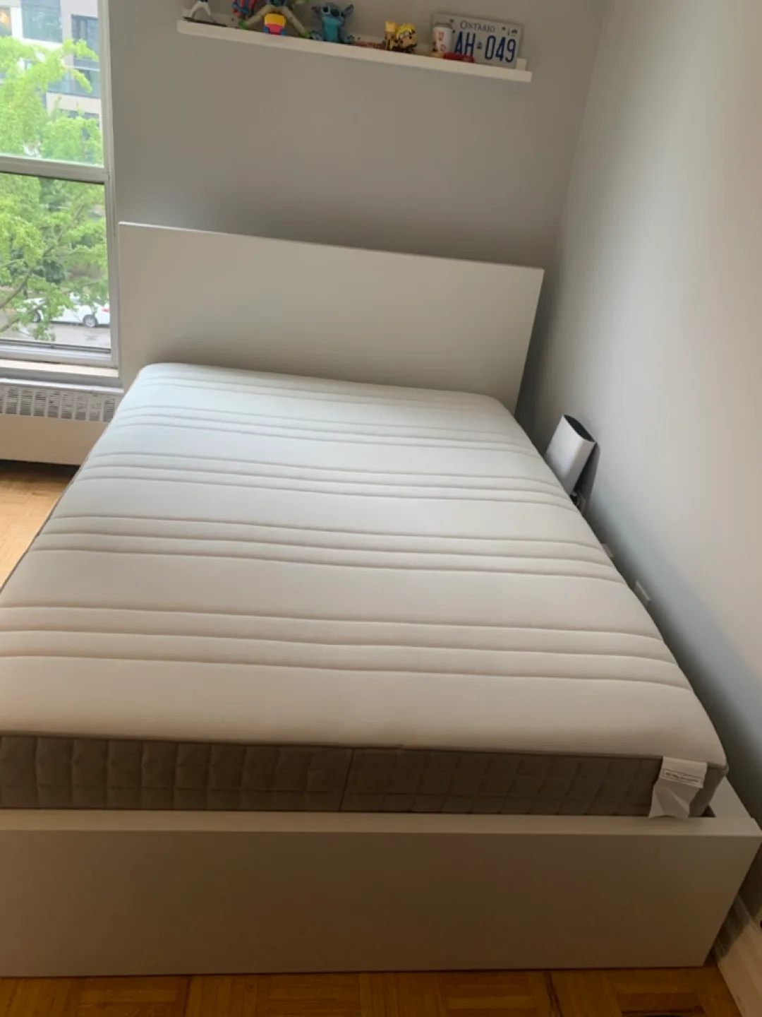 NEW IKEA FULL White Bed Frame + Mattress image indicator(2)