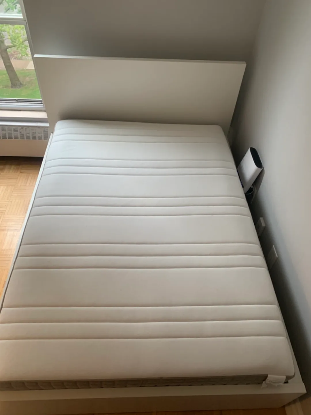 NEW IKEA FULL White Bed Frame + Mattress image indicator(5)