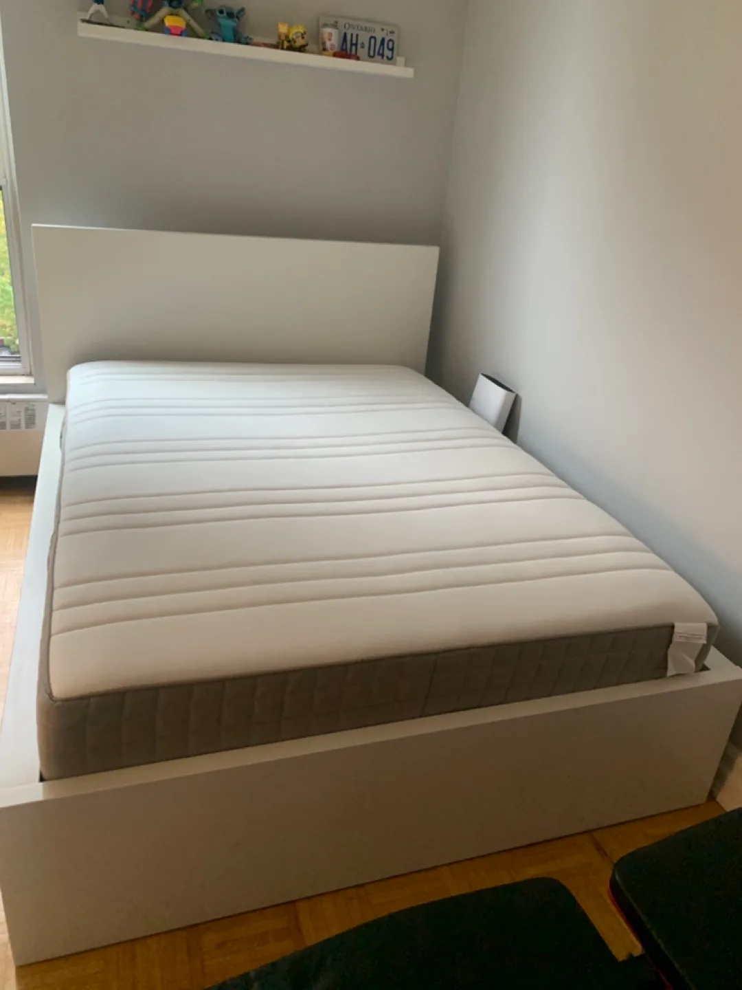 NEW IKEA FULL White Bed Frame + Mattress image indicator(3)