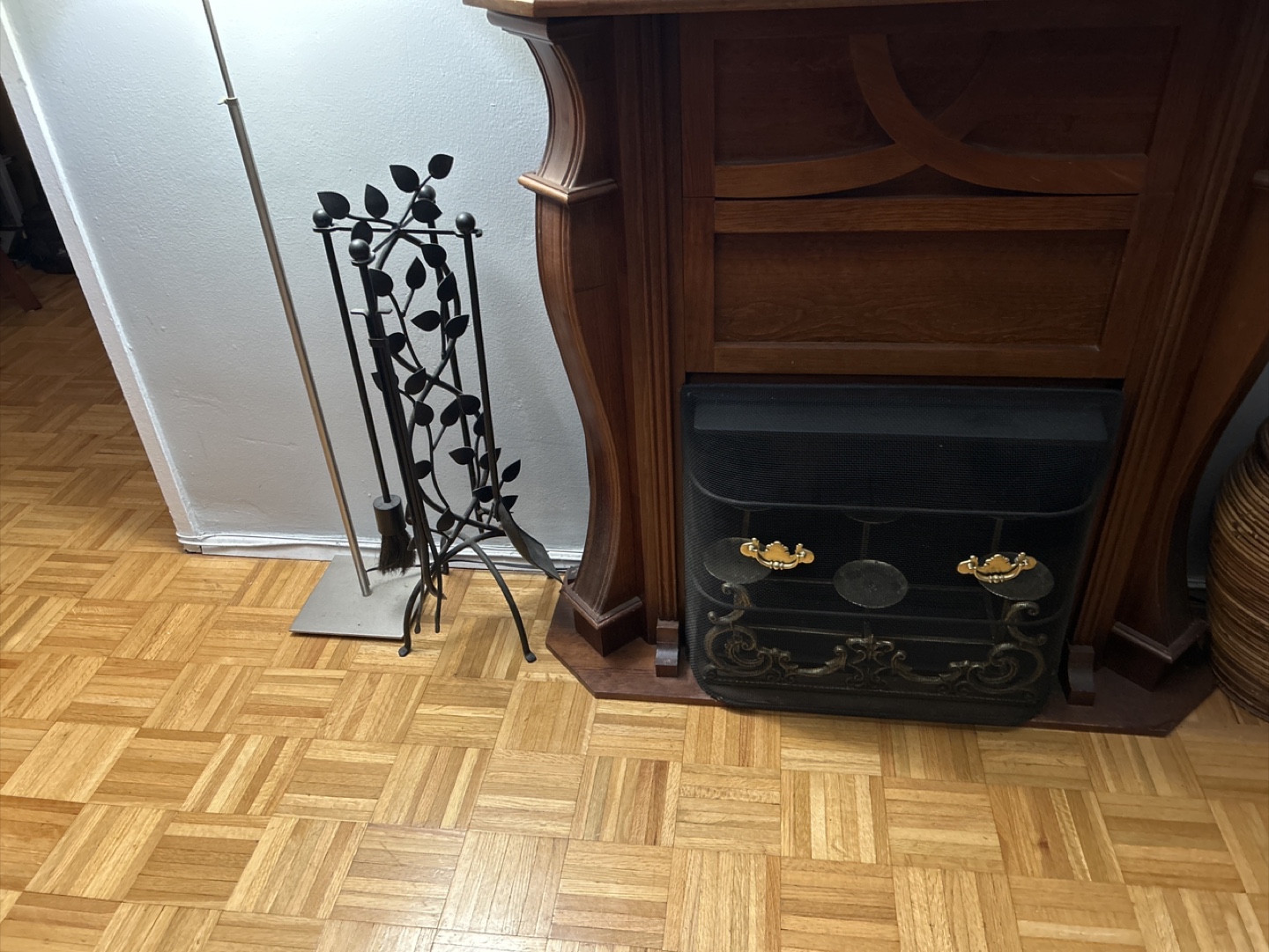 Fireplace with fireplace tools