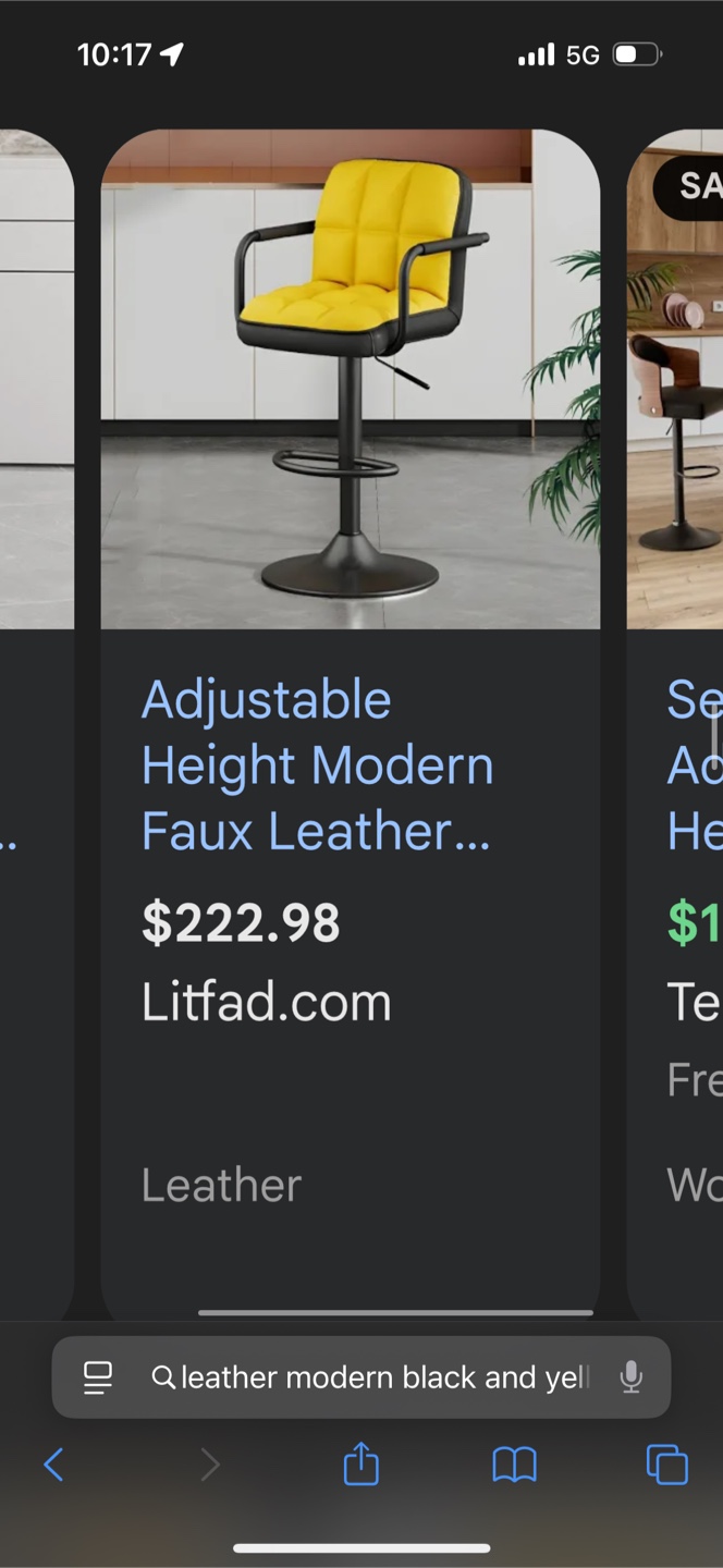 Modern Black & Yellow Bar Stool - photo 5