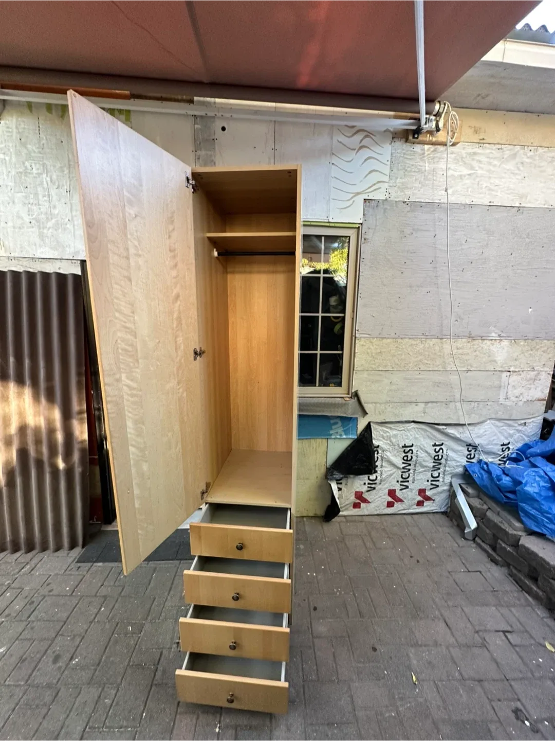 Tall Pantry / Wardrobe Cabinet with Drawers thumbnail