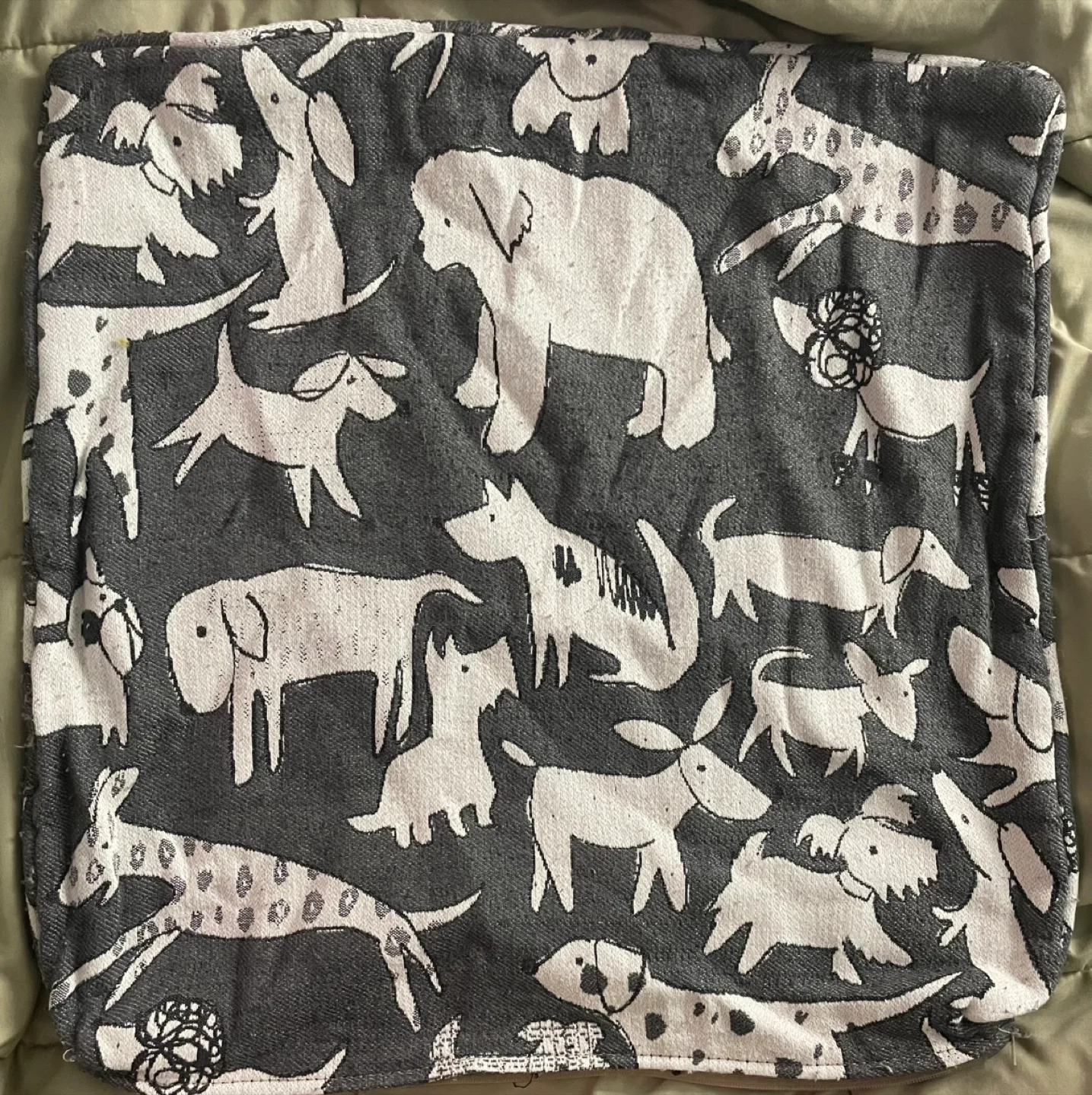 Dog Print Pillow Cover - 20 inches thumbnail