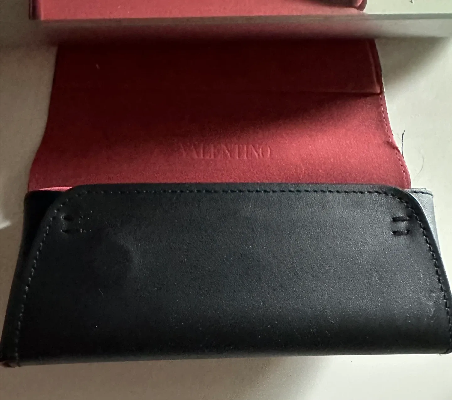 Valentino Black Leather Eyeglasses Case thumbnail