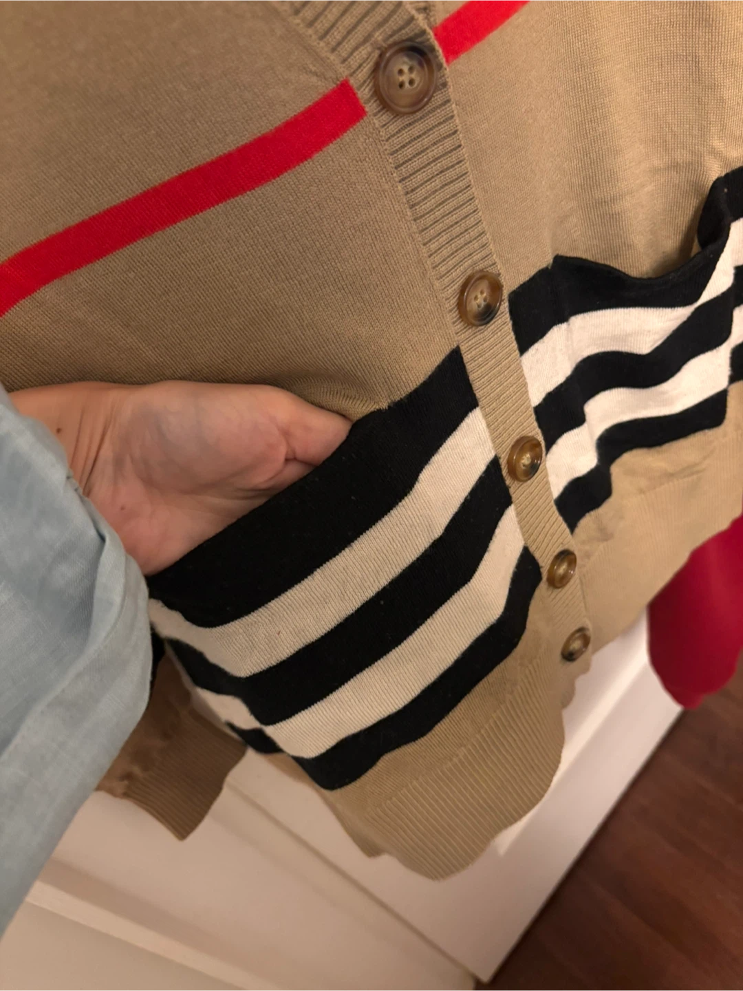 Burberry Striped Wool Cardigan - Size XS - photo 2