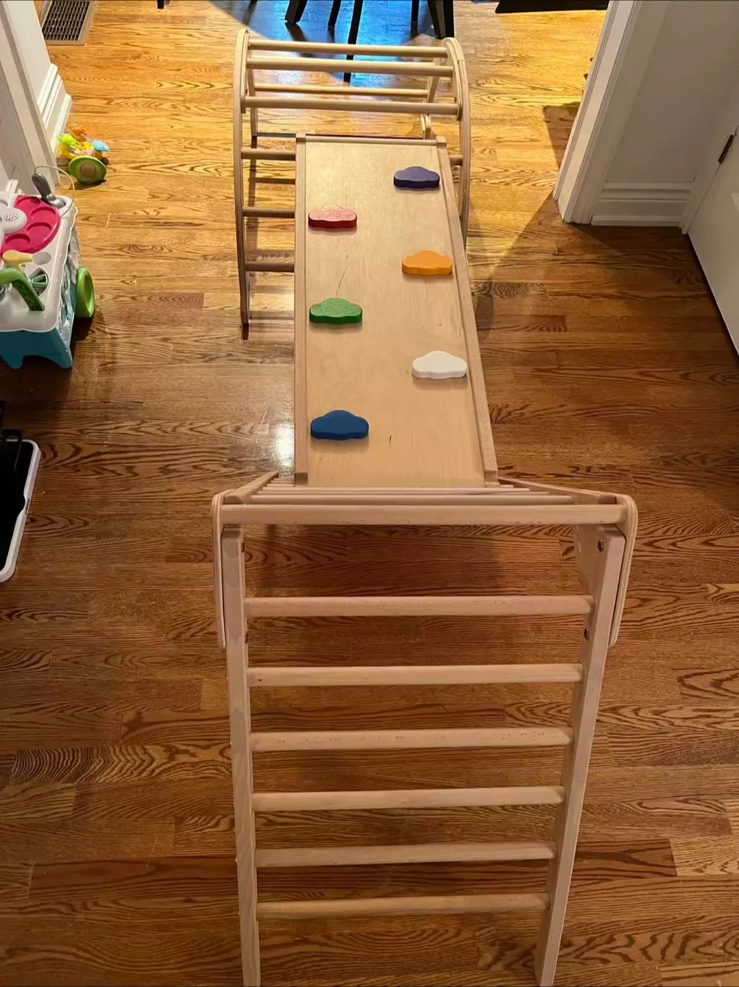 Wooden Pikler Triangle with Slide