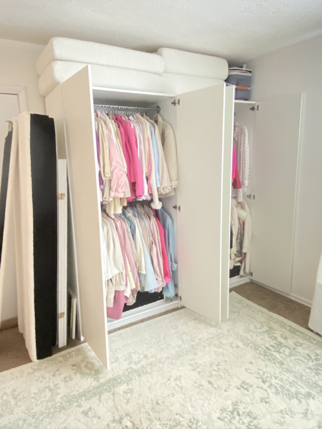 2 large white free standing pax ikea wardrobe closets - photo 3
