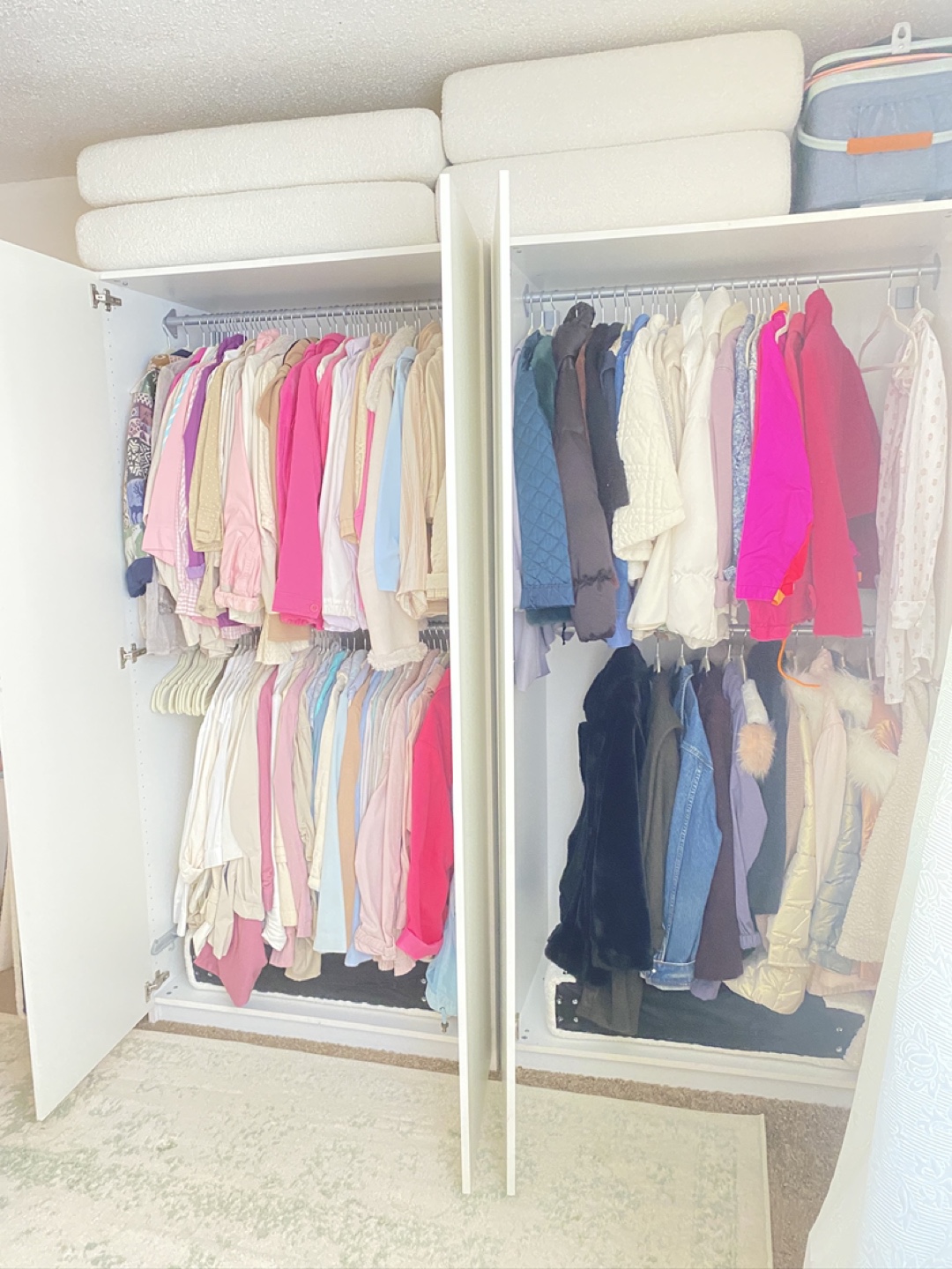 2 large white free standing pax ikea wardrobe closets - photo 4