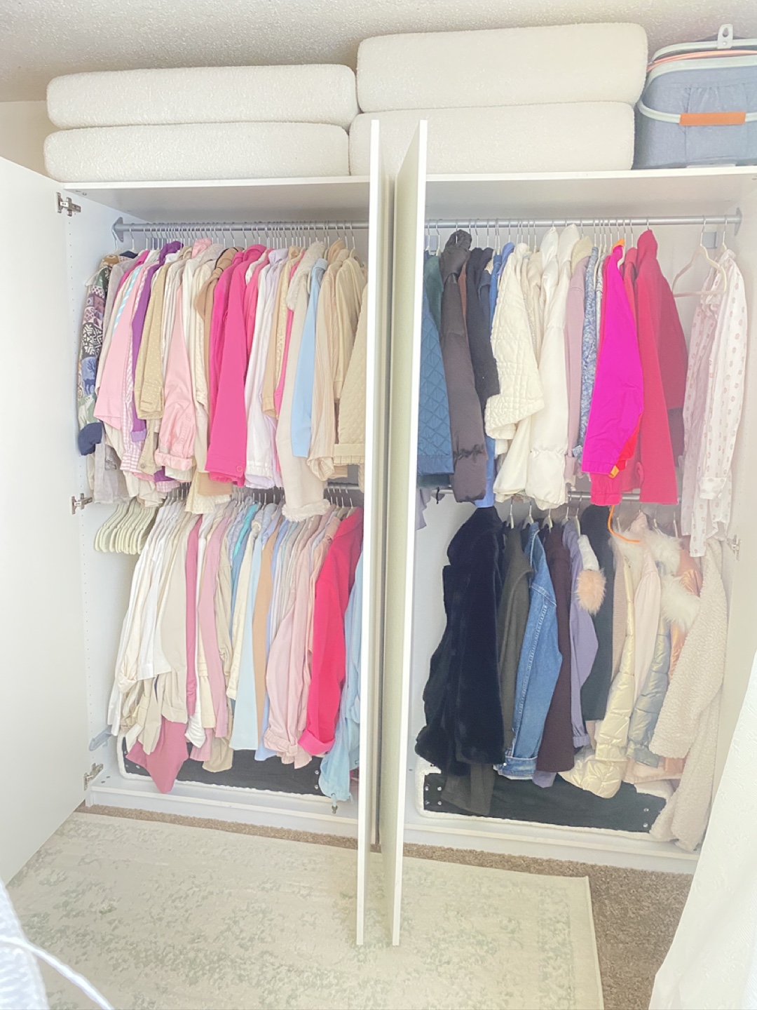 2 large white free standing pax ikea wardrobe closets