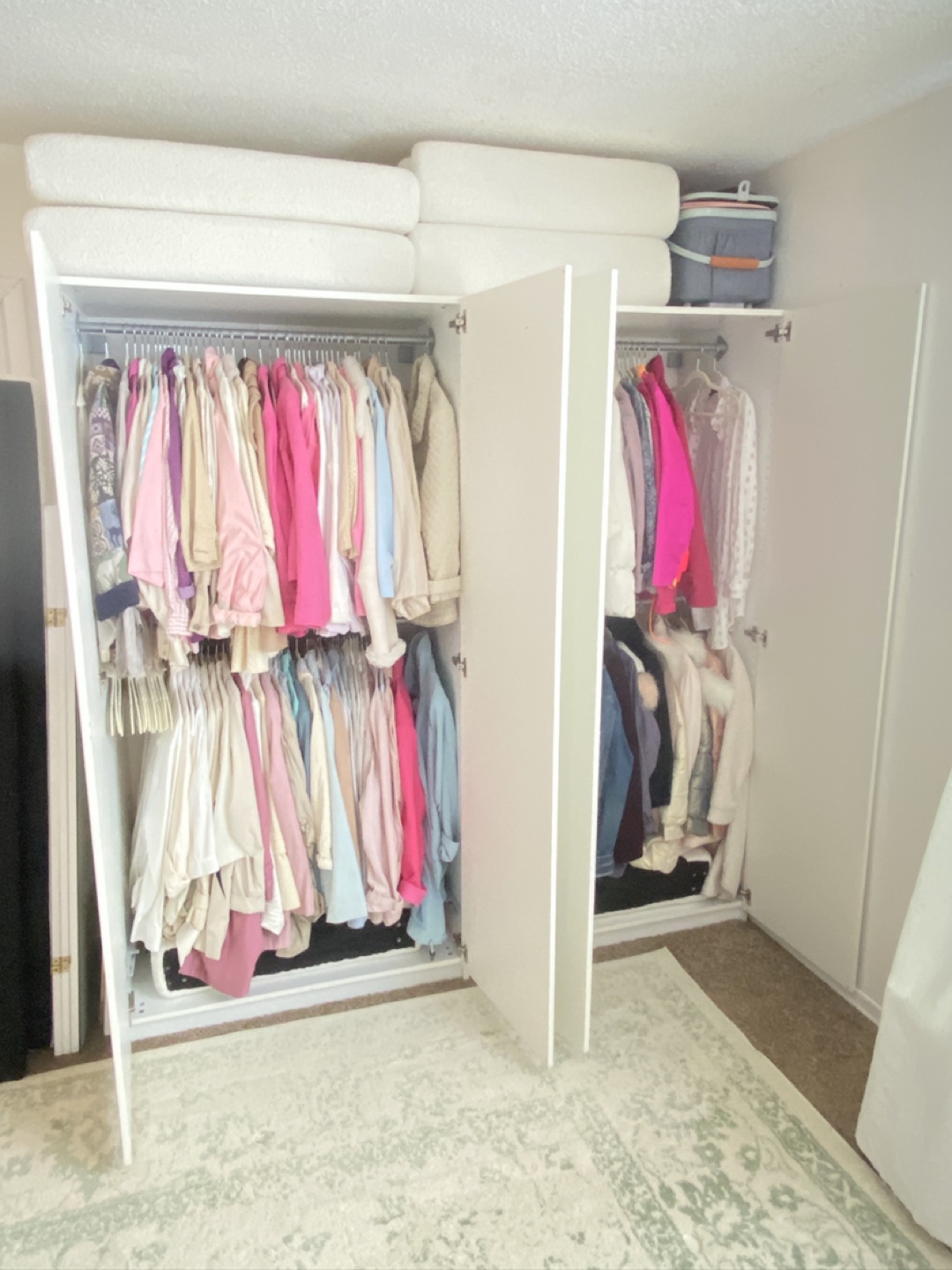 2 large white free standing pax ikea wardrobe closets - photo 2