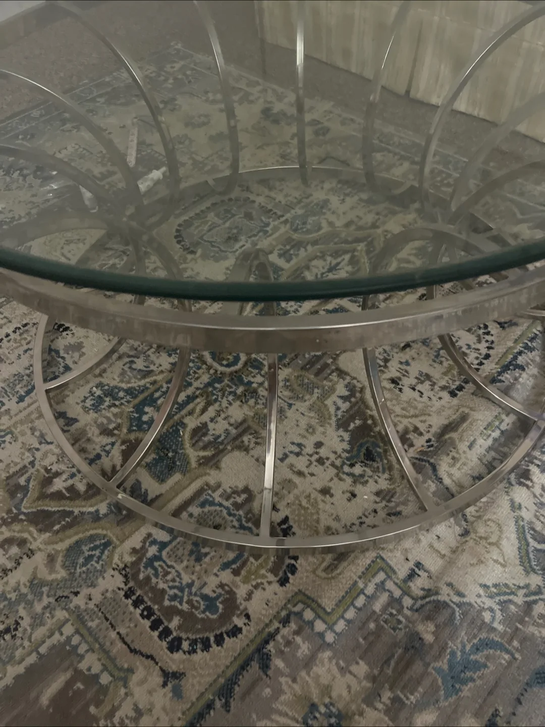 Glass Top Coffee Table - Silver Frame thumbnail