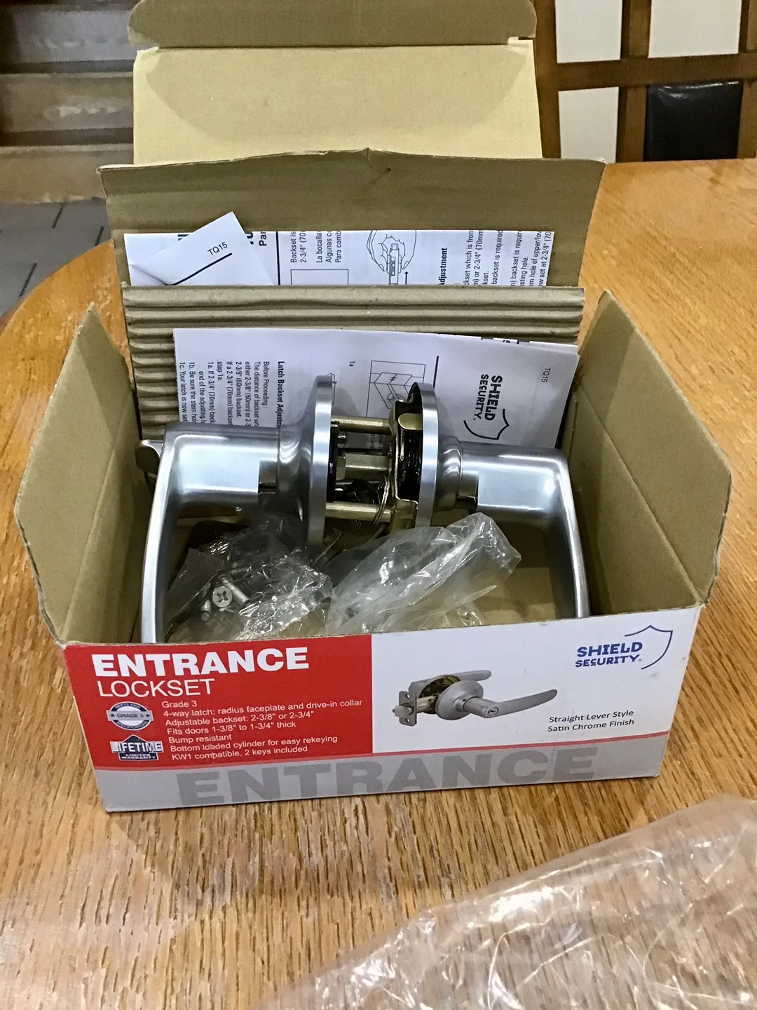 New Shield Security Entrance Lockset - Satin Chrome thumbnail