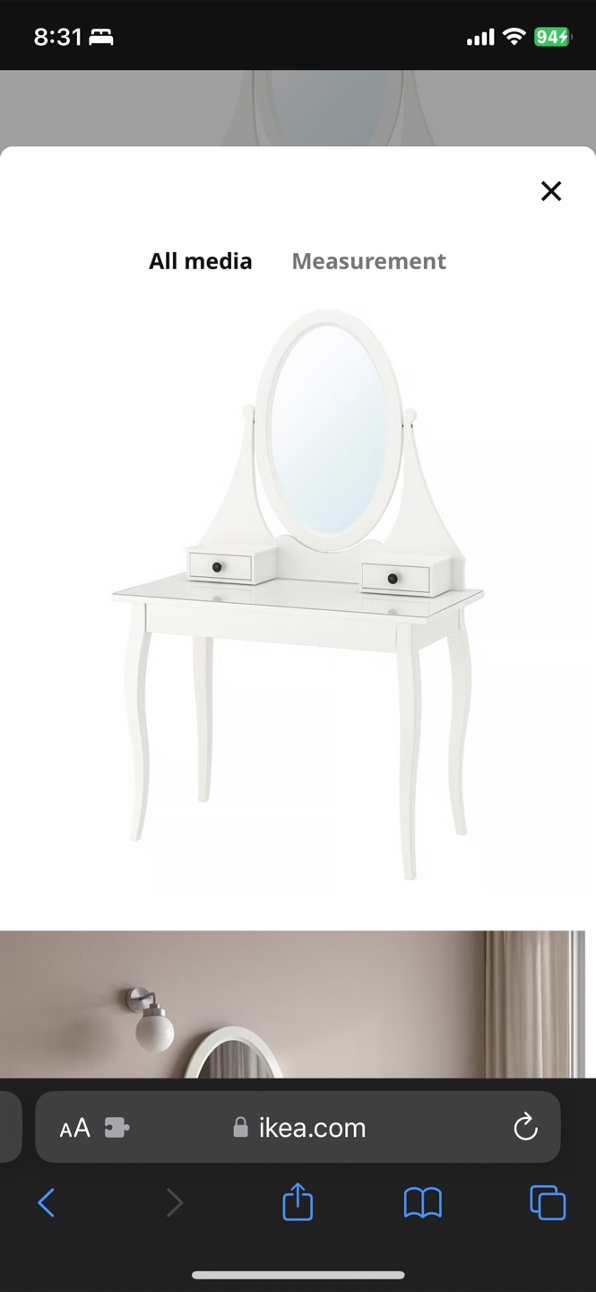 IKEA hemnes White Vanity Table with Mirror
