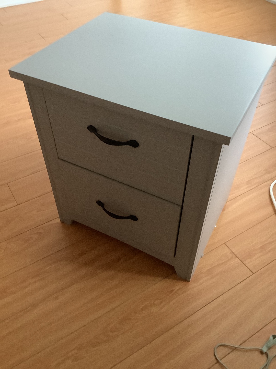 Grey 2-Drawer Nightstand - photo 2