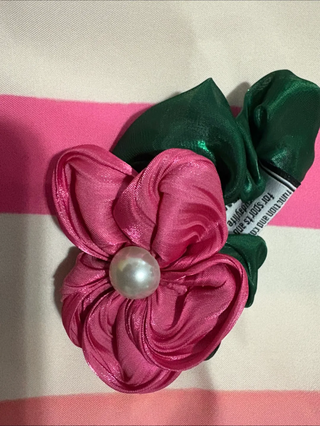 Pink Flower Hair Tie (Hand Picked) thumbnail