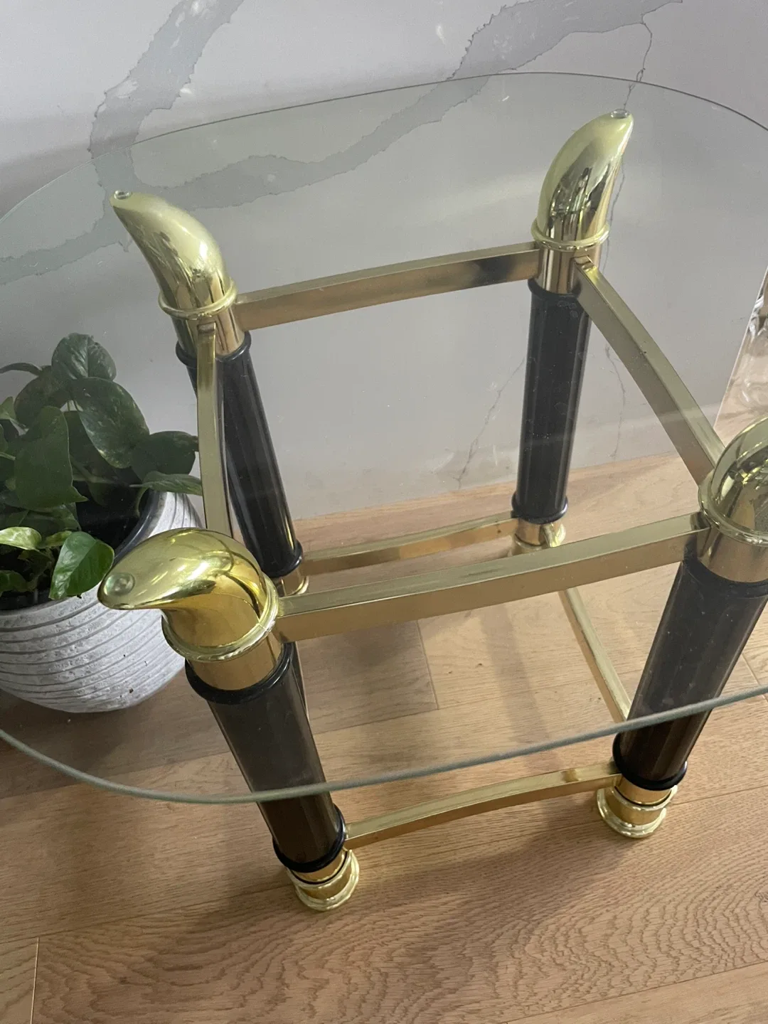 Glass Top Coffee Table - Gold & Black Accent image indicator(3)