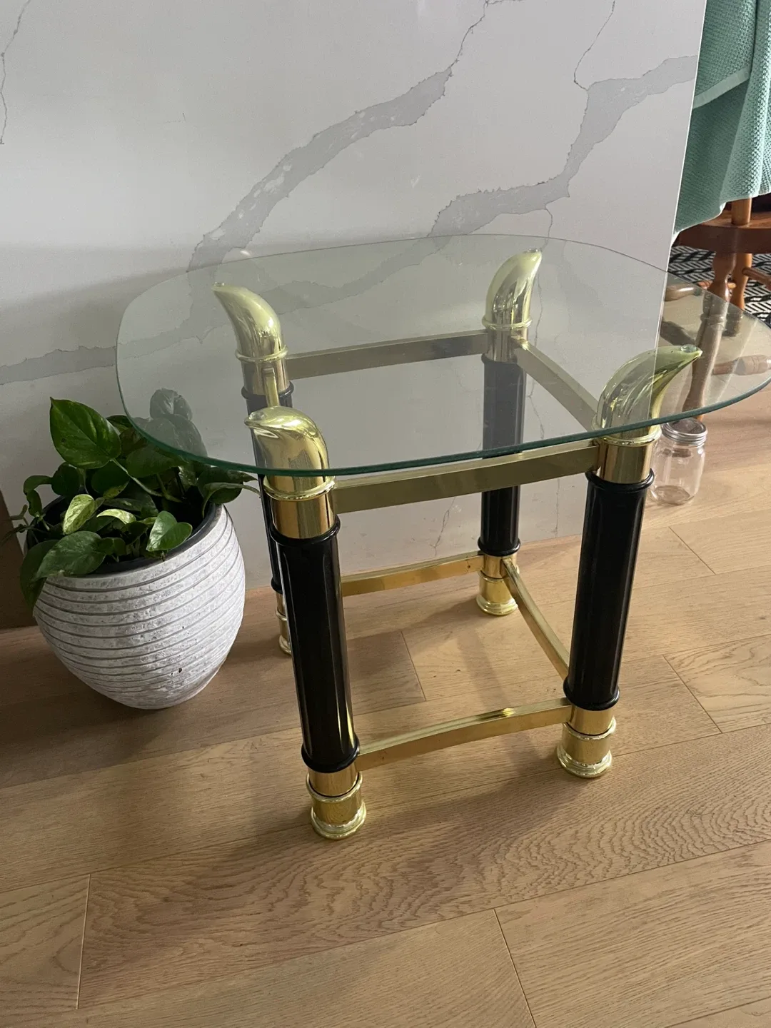 Glass Top Coffee Table - Gold & Black Accent image indicator(2)