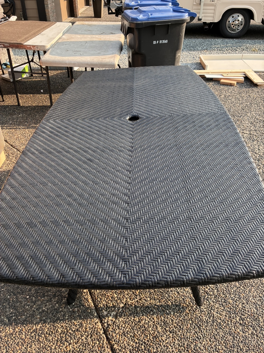 🥕Wicker Outdoor Dining Table - Black