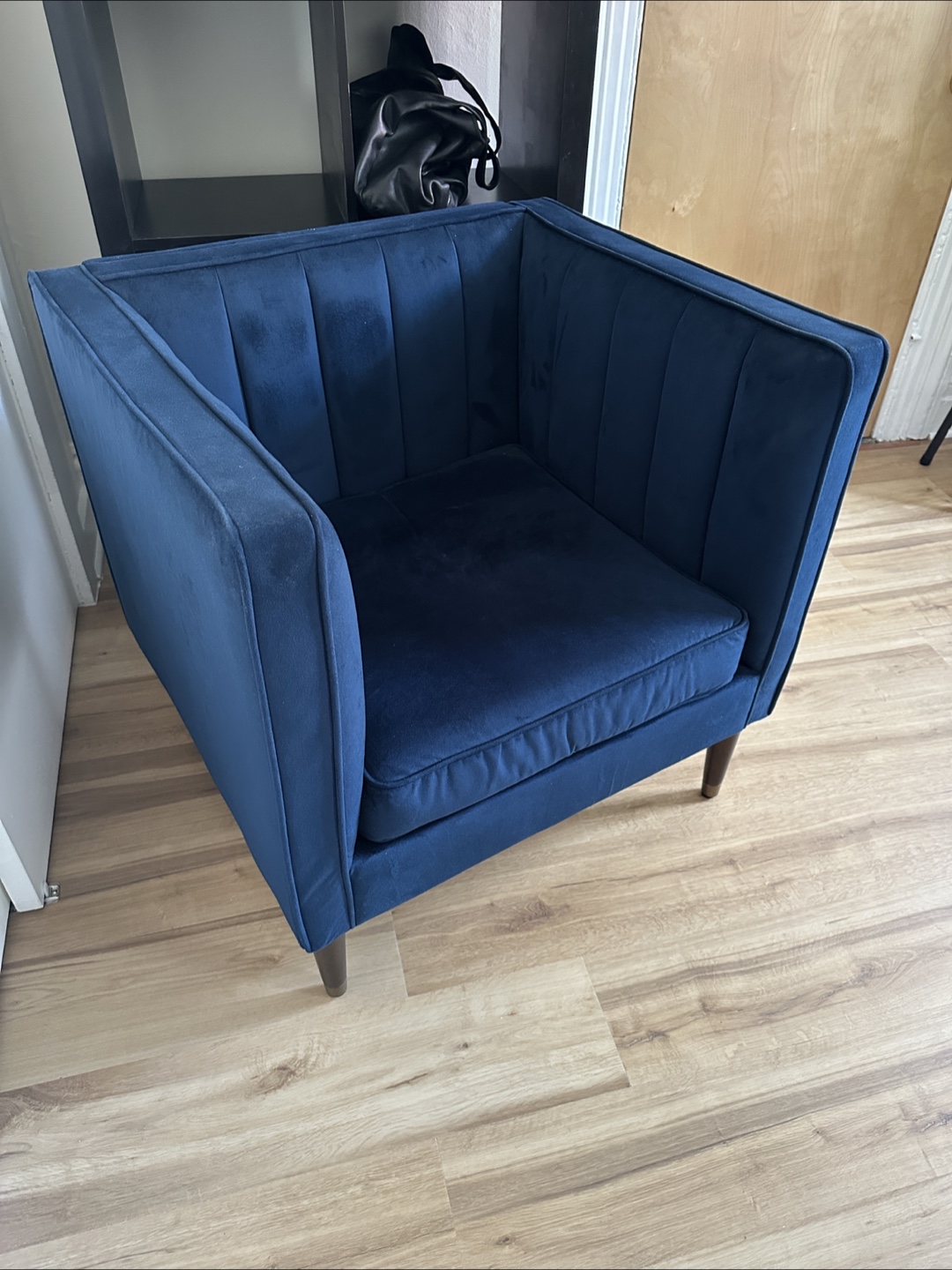 Blue Velvet Accent Chair - photo 2