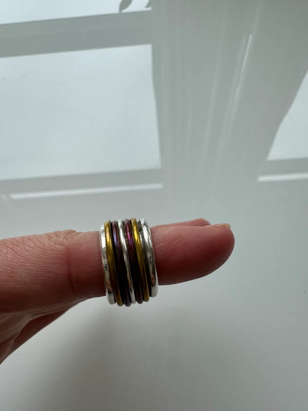 925 Sterling Silver Multi-Band Spinner Ring thumbnail