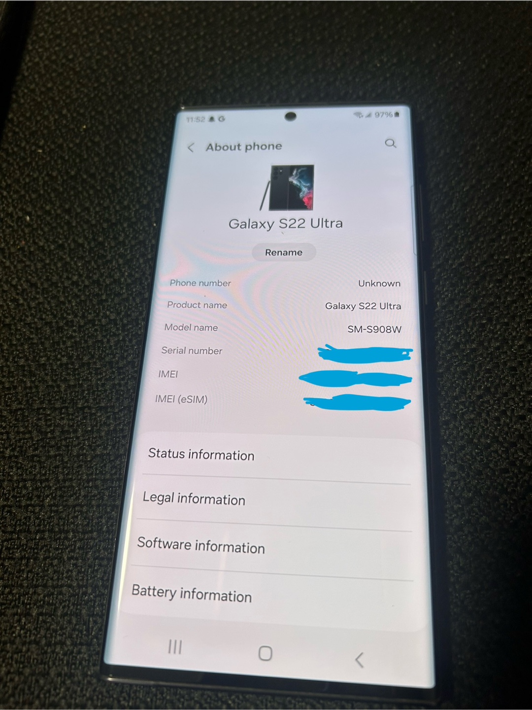 Samsung Galaxy S22 Ultra (128GB) - SM-S908W (unlocked)🥕 - photo 5