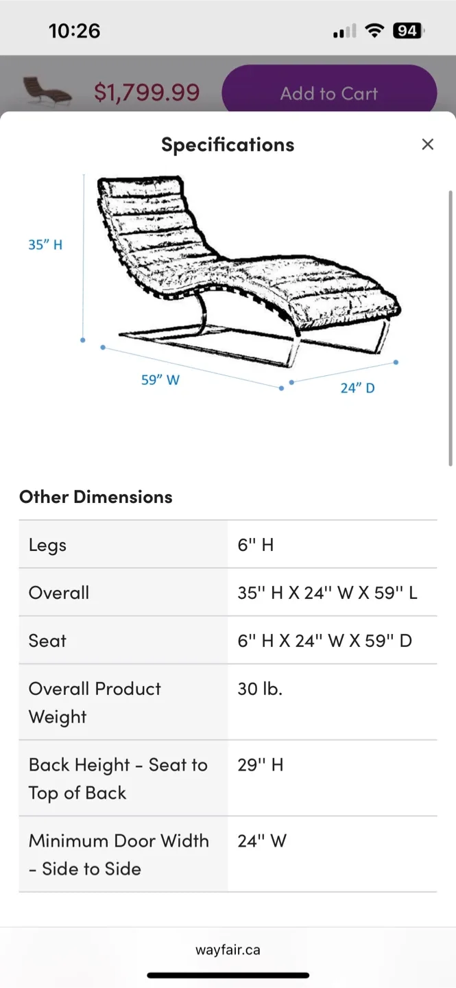 Black Leather Chaise Lounge Chair image indicator(5)
