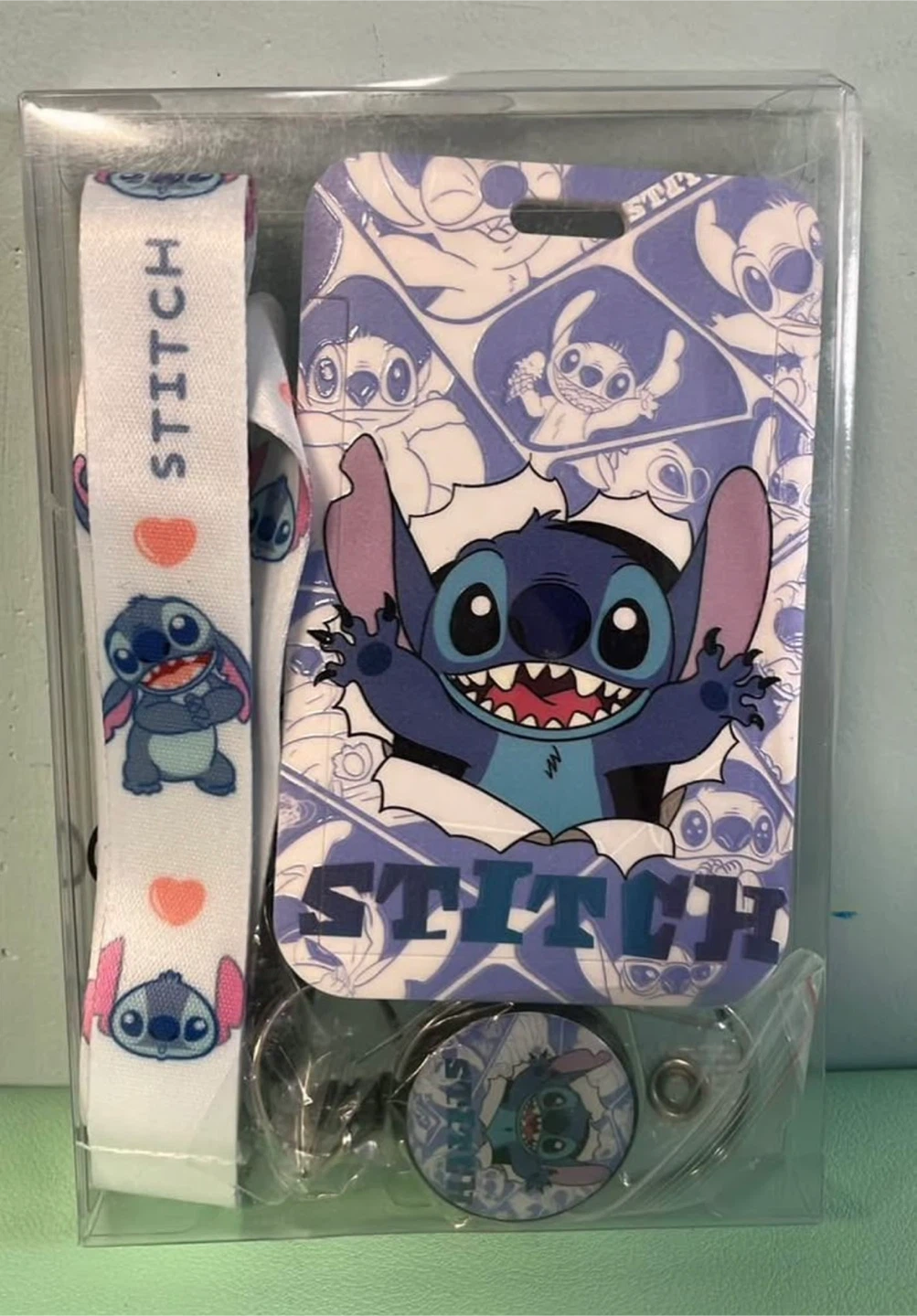 Disney Stitch Badge ID Card Holder, New