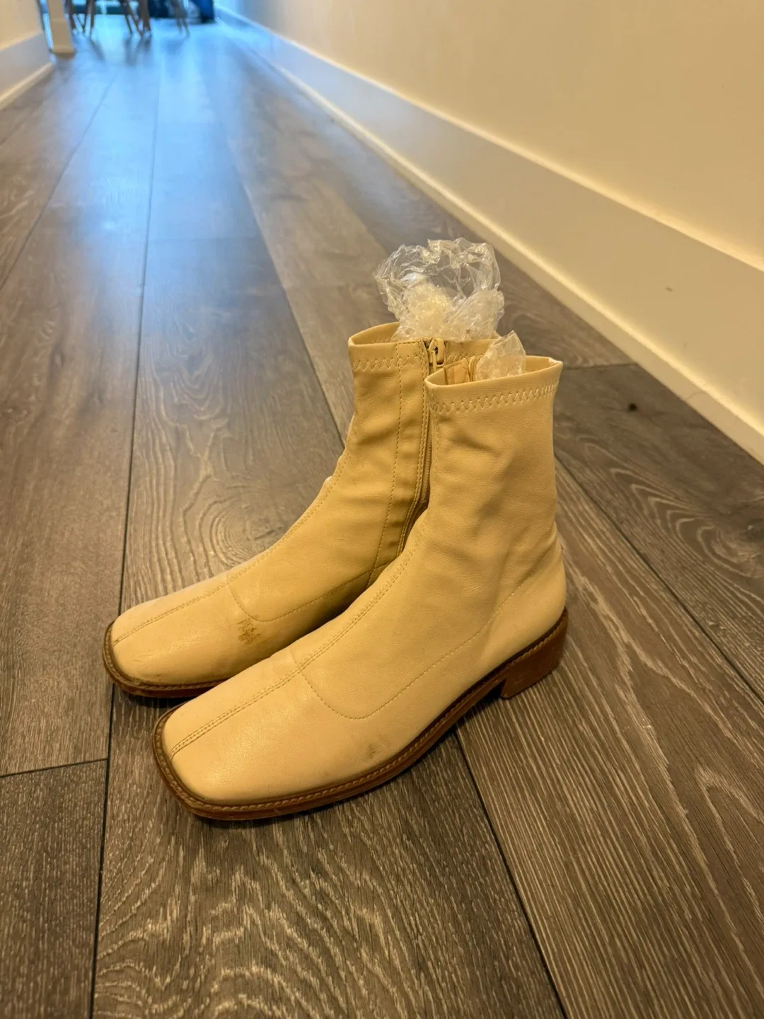 Beige Ankle Boots, Size 8 thumbnail