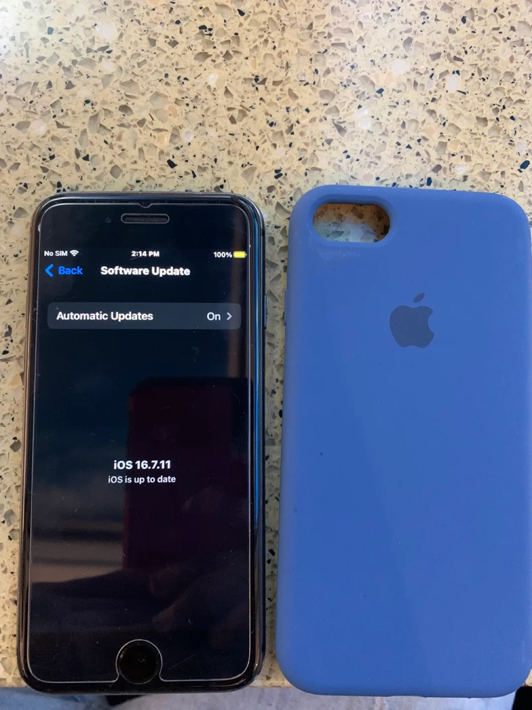 iPhone 8 64gb with Blue Case - Cracked back image indicator(5)