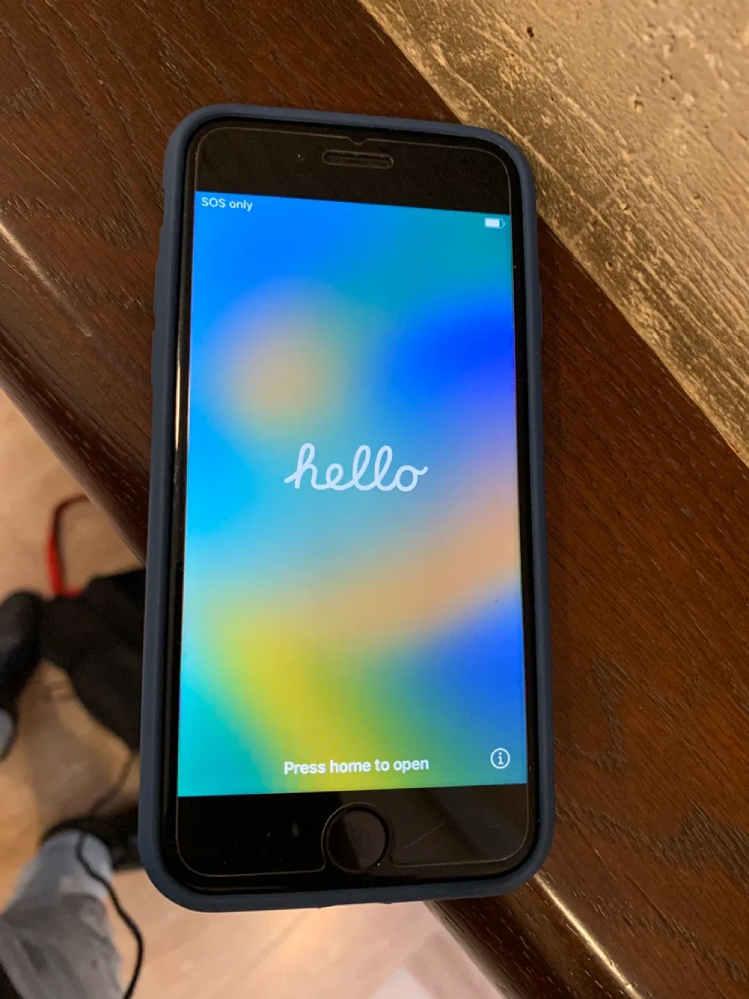 iPhone 8 64gb with Blue Case - Cracked back