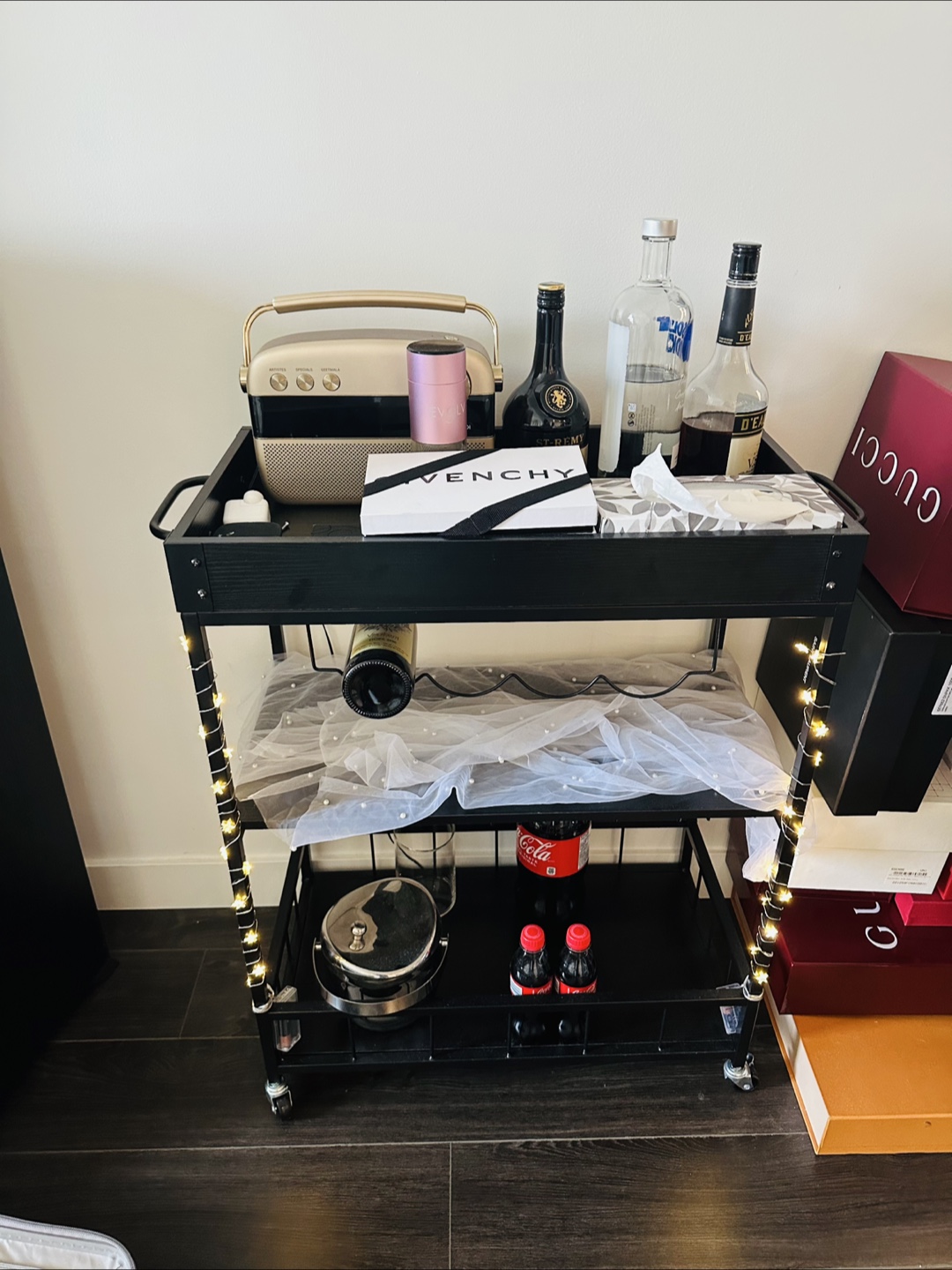 Black Rolling Bar Cart - photo 3