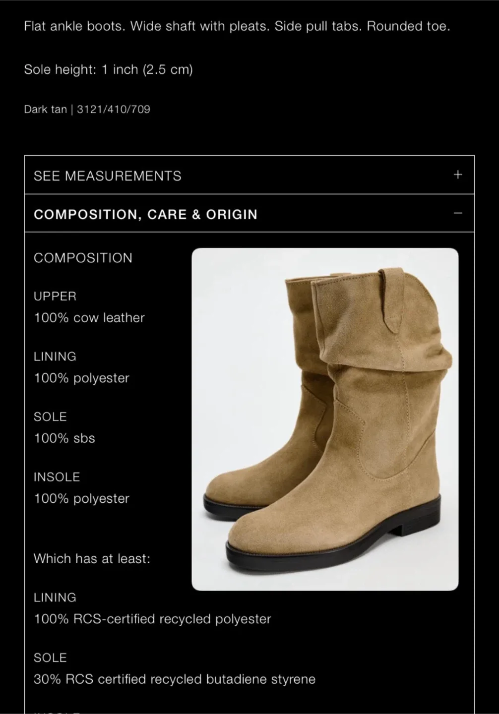 BNWT - Zara Flat Ankle Boots image indicator(5)